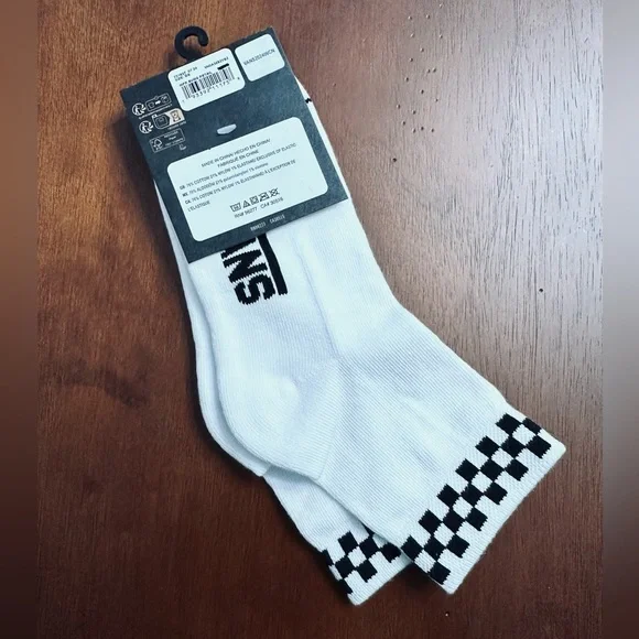 Vans White with Black Checkered Graphic Socks - Picture 4 of 4